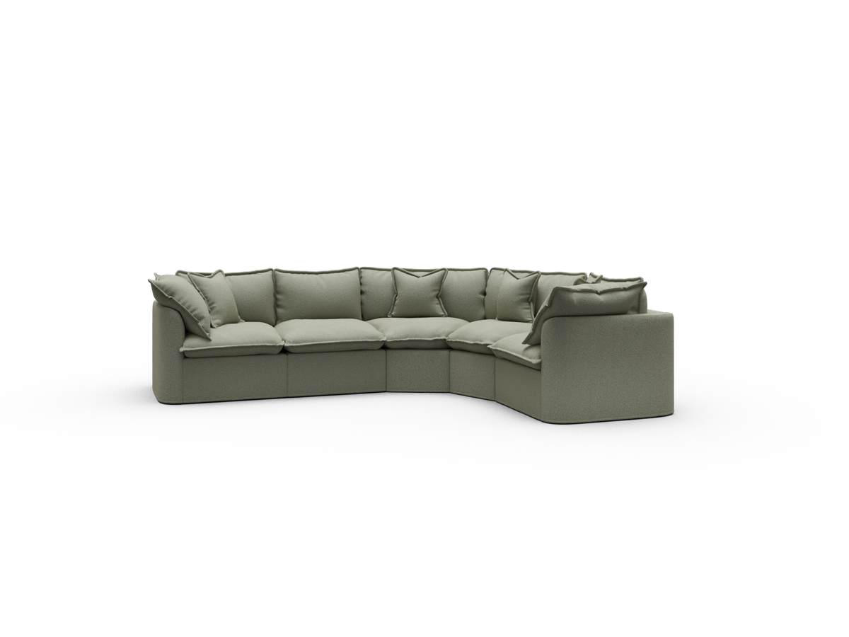 Tamarama Modular Sofa - 5 Sections / Regular / Frosty Grass (Luxe)