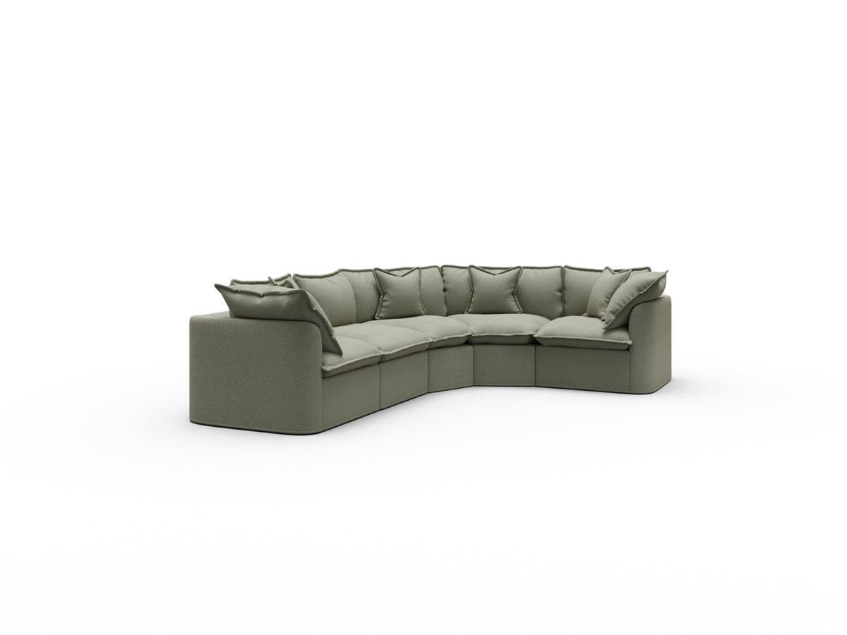 Tamarama Modular Sofa - 5 Sections / Regular / Frosty Grass (Luxe)