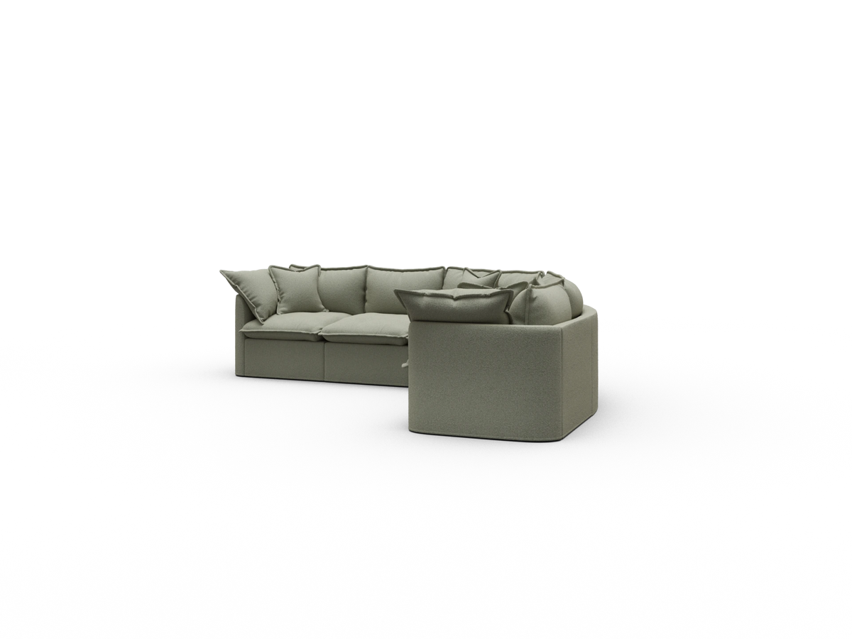 Tamarama Modular Sofa - 5 Sections / Regular / Frosty Grass (Luxe)