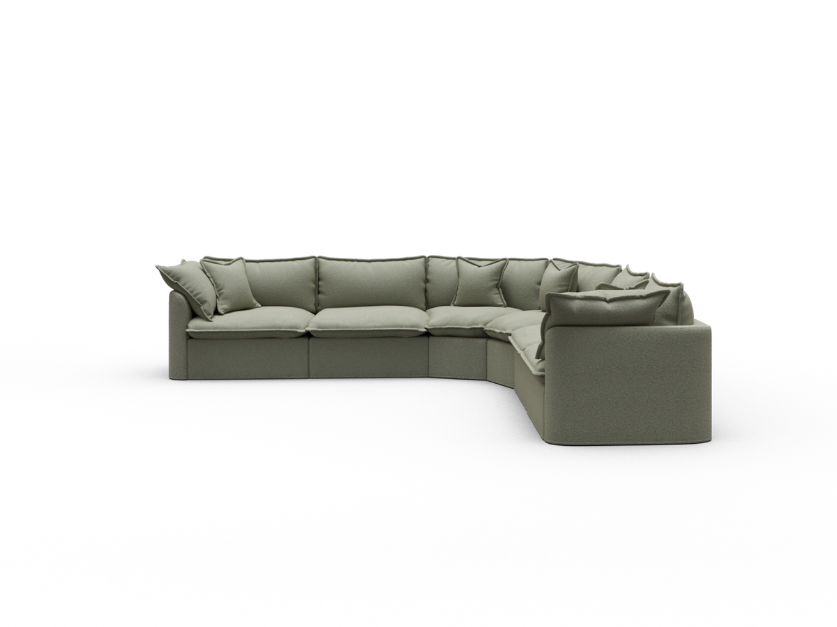 Tamarama Modular Sofa - 6 Sections / Extra Wide / Frosty Grass (Luxe)