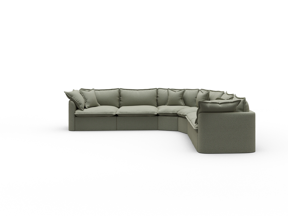 Tamarama Modular Sofa - 6 Sections / Extra Wide / Frosty Grass (Luxe)