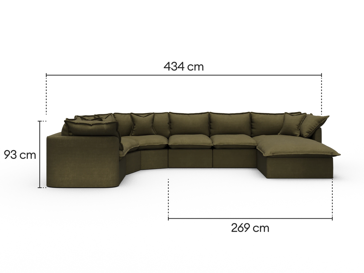 Tamarama Modular Sofa - 6 Sections with Chaise / Regular / Forest Walk