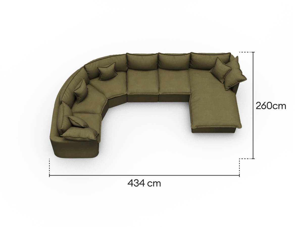 Tamarama Modular Sofa - 6 Sections with Chaise / Regular / Forest Walk