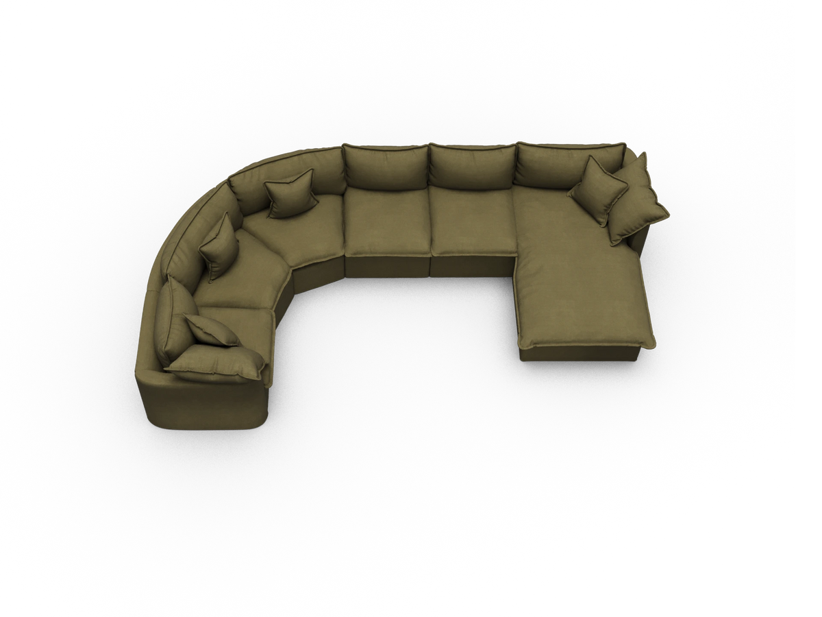 Tamarama Modular Sofa - 6 Sections with Chaise / Regular / Forest Walk