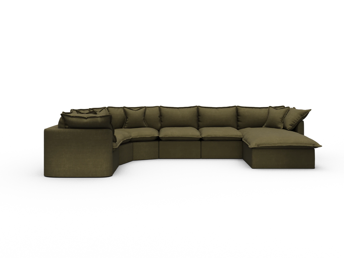 Tamarama Modular Sofa - 6 Sections with Chaise / Regular / Forest Walk