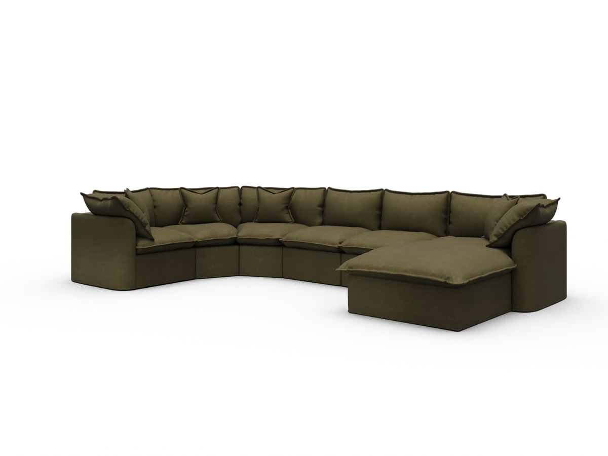 Tamarama Modular Sofa - 6 Sections with Chaise / Regular / Forest Walk