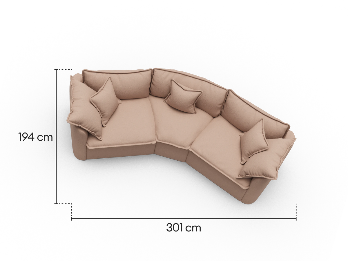 Tamarama Modular Sofa - 3 Sections / Extra Wide / Pebble Beach (Luxe)