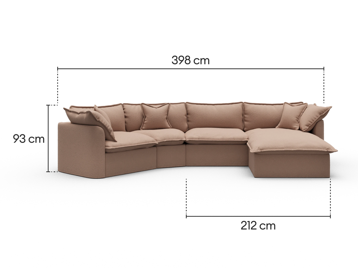 Tamarama Modular Sofa - 4 Sections / Extra Wide / Pebble Beach (Luxe)
