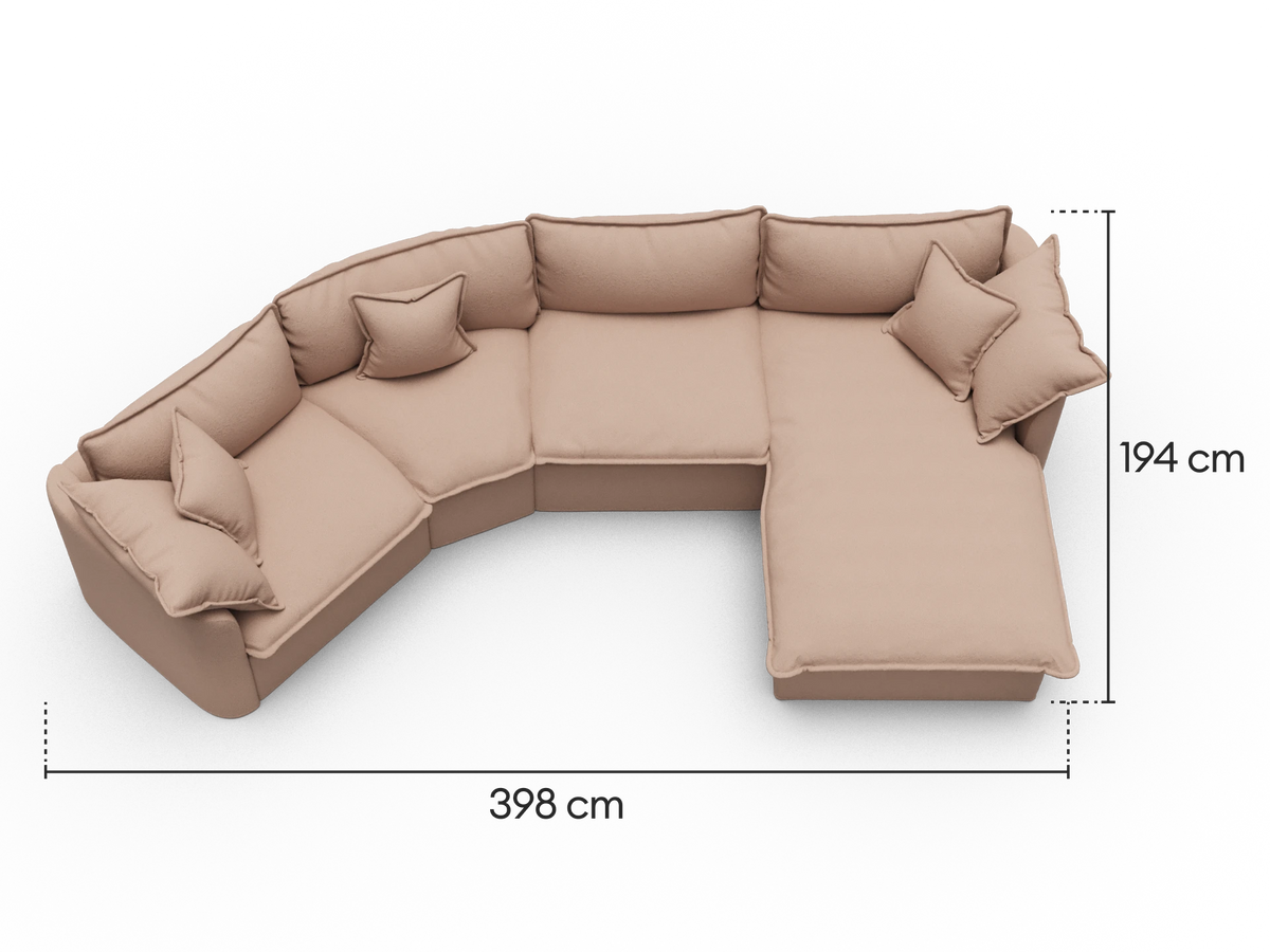 Tamarama Modular Sofa - 4 Sections / Extra Wide / Pebble Beach (Luxe)