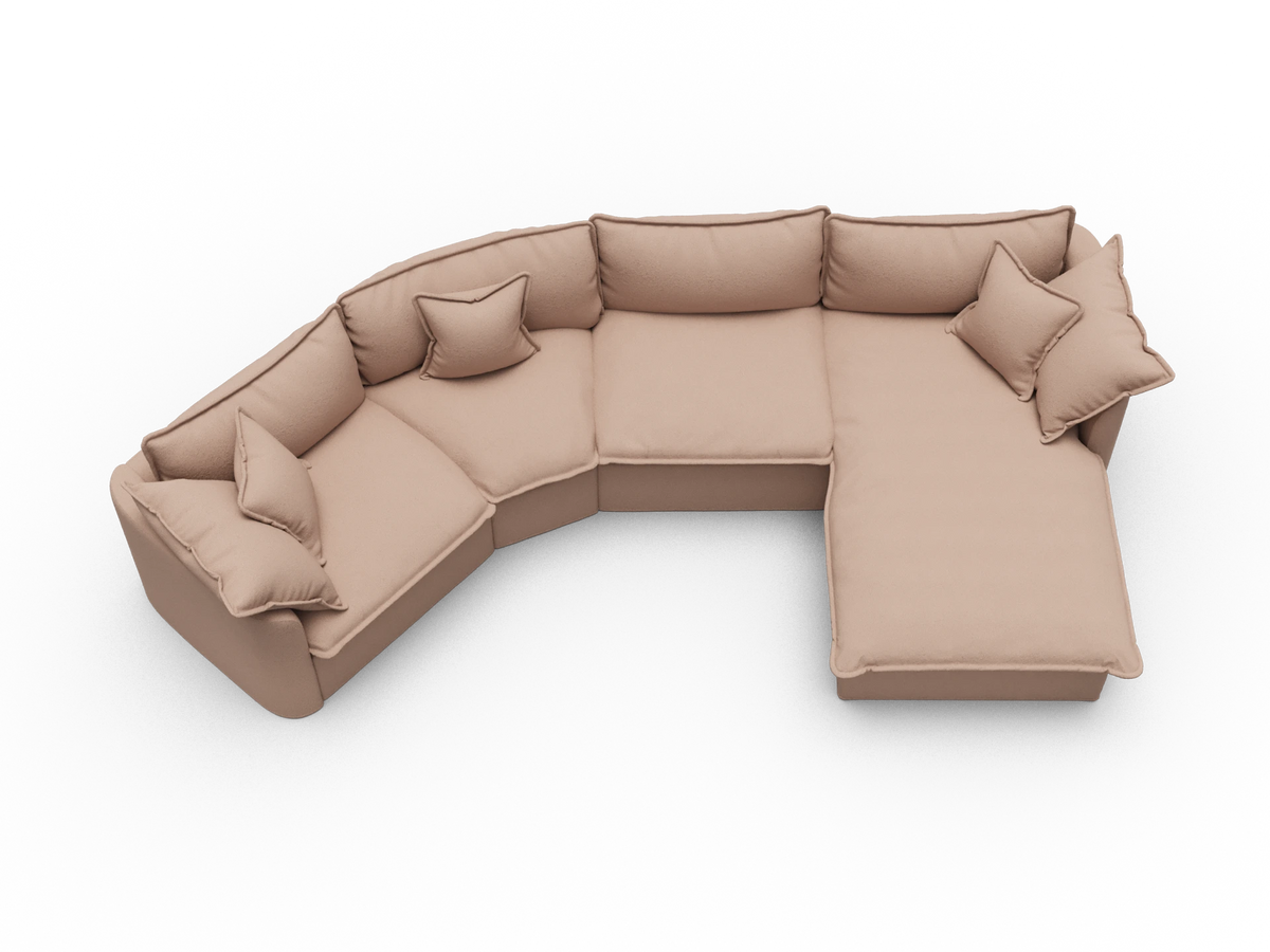 Tamarama Modular Sofa - 4 Sections / Extra Wide / Pebble Beach (Luxe)