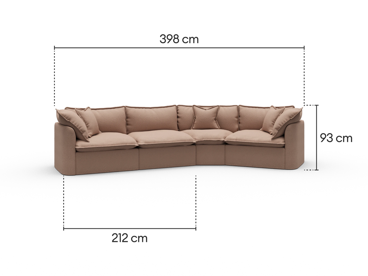 Tamarama Modular Sofa - 4 Sections / Extra Wide / Pebble Beach (Luxe)