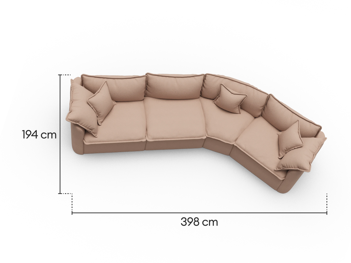 Tamarama Modular Sofa - 4 Sections / Extra Wide / Pebble Beach (Luxe)