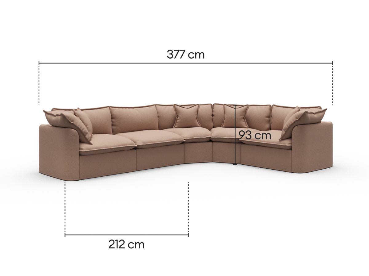 Tamarama Modular Sofa - 5 Sections / Extra Wide / Pebble Beach (Luxe)