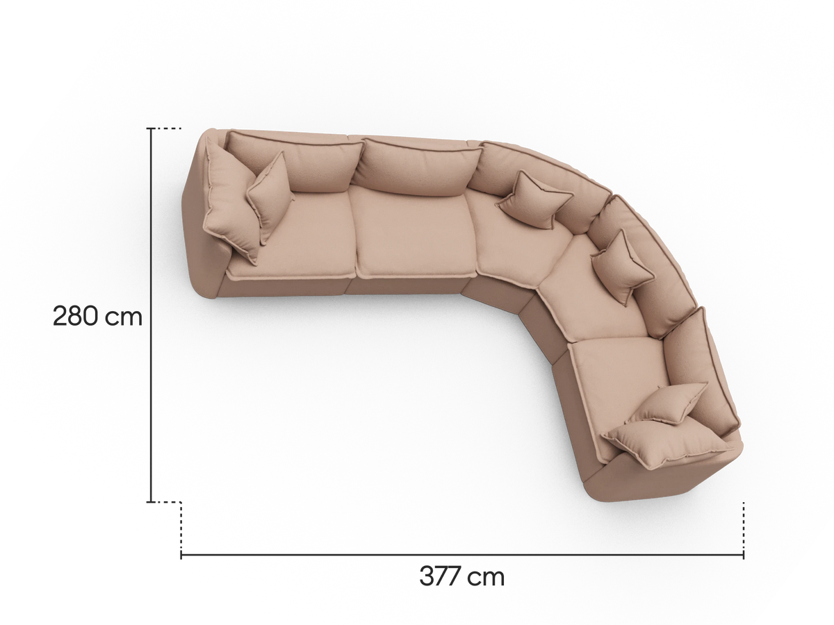 Tamarama Modular Sofa - 5 Sections / Extra Wide / Pebble Beach (Luxe)