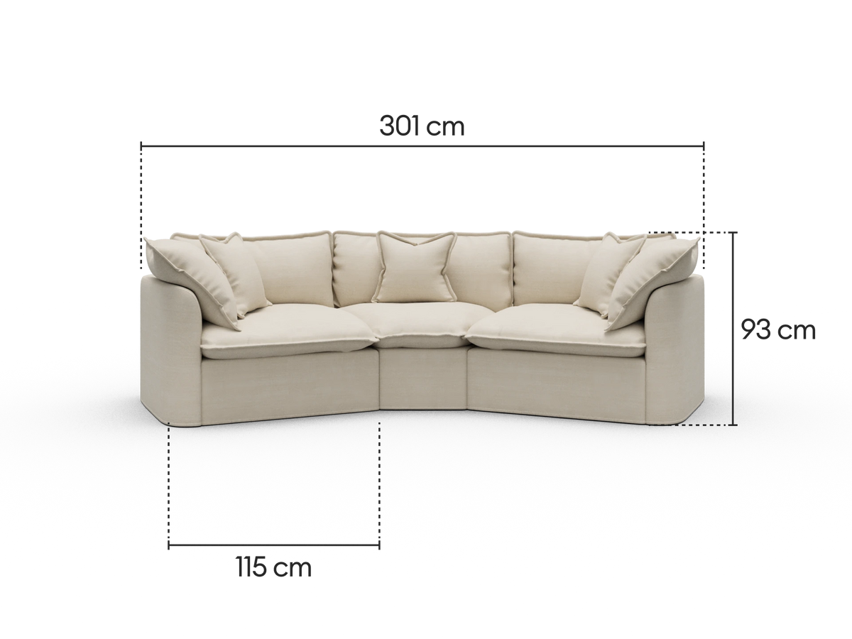Tamarama Modular Sofa - 3 Sections / Extra Wide / Winter Cream