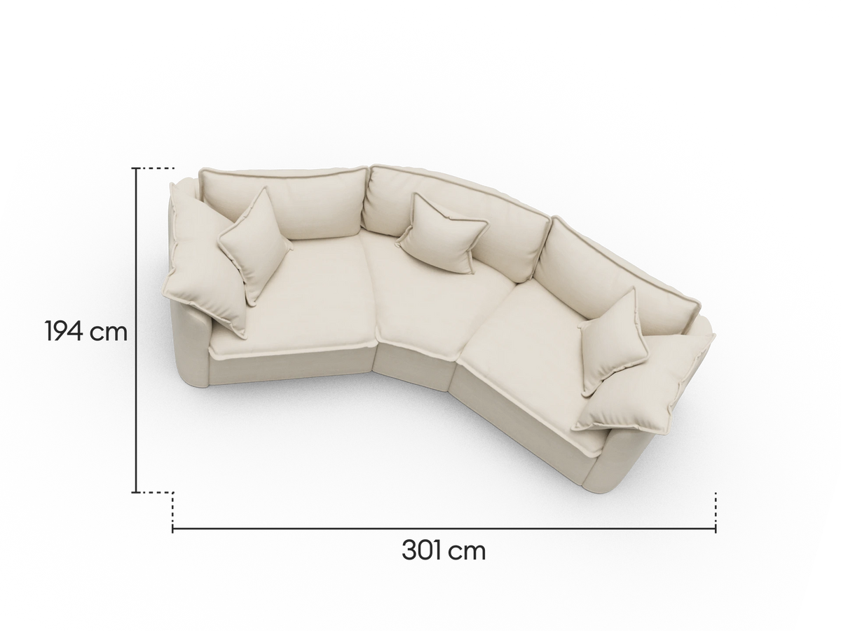 Tamarama Modular Sofa - 3 Sections / Extra Wide / Winter Cream