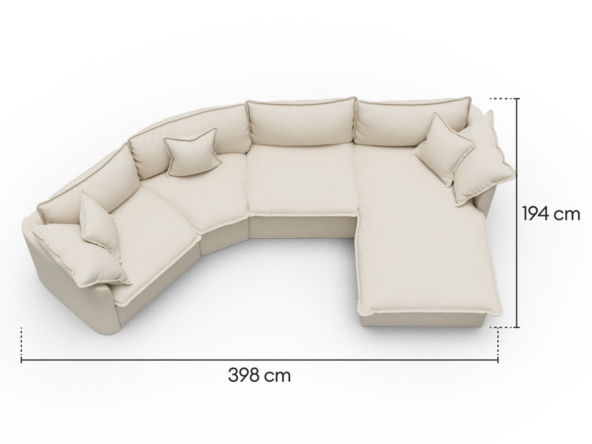 Tamarama Modular Sofa - 4 Sections / Extra Wide / Winter Cream