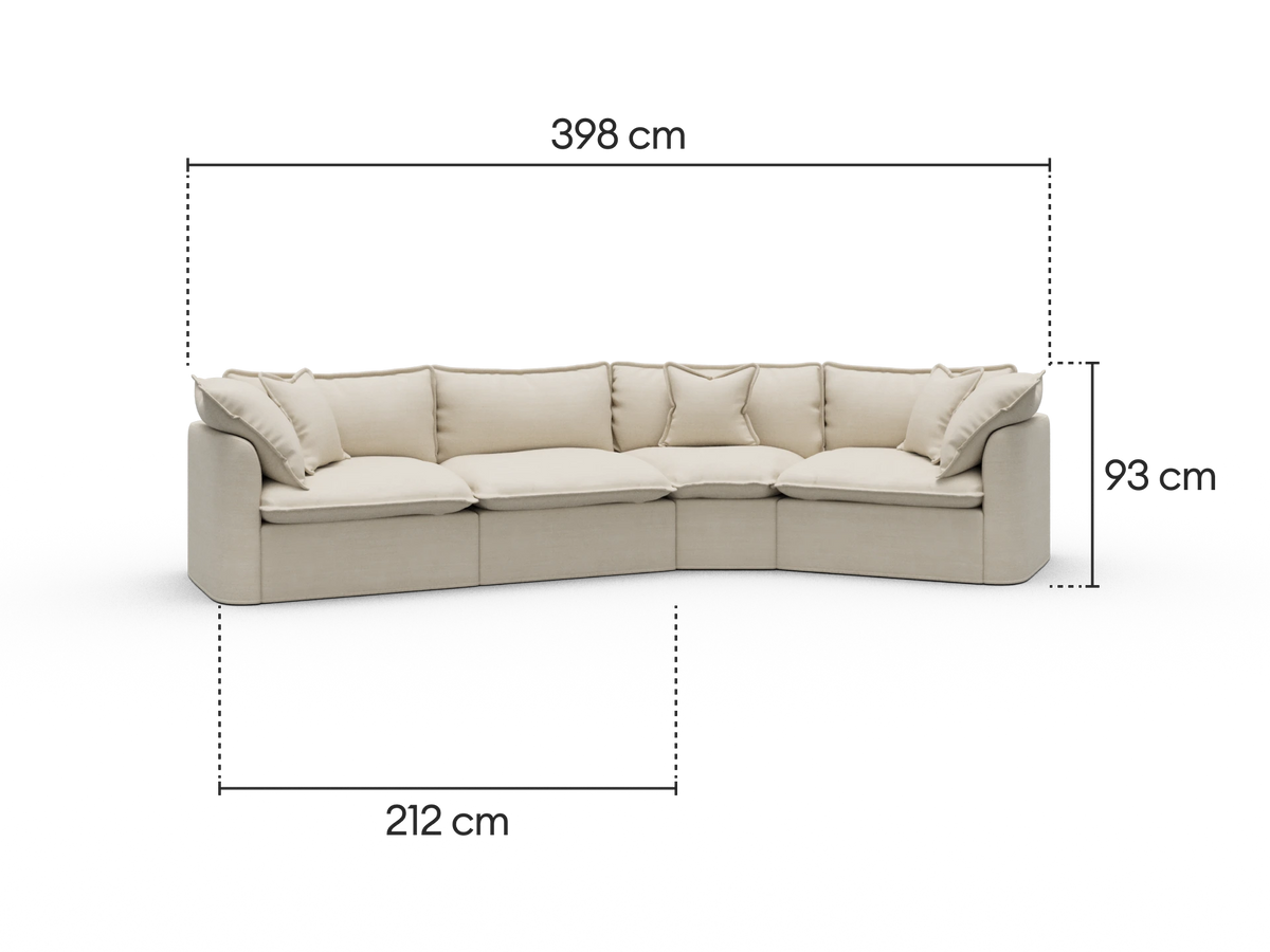 Tamarama Modular Sofa - 4 Sections / Extra Wide / Winter Cream