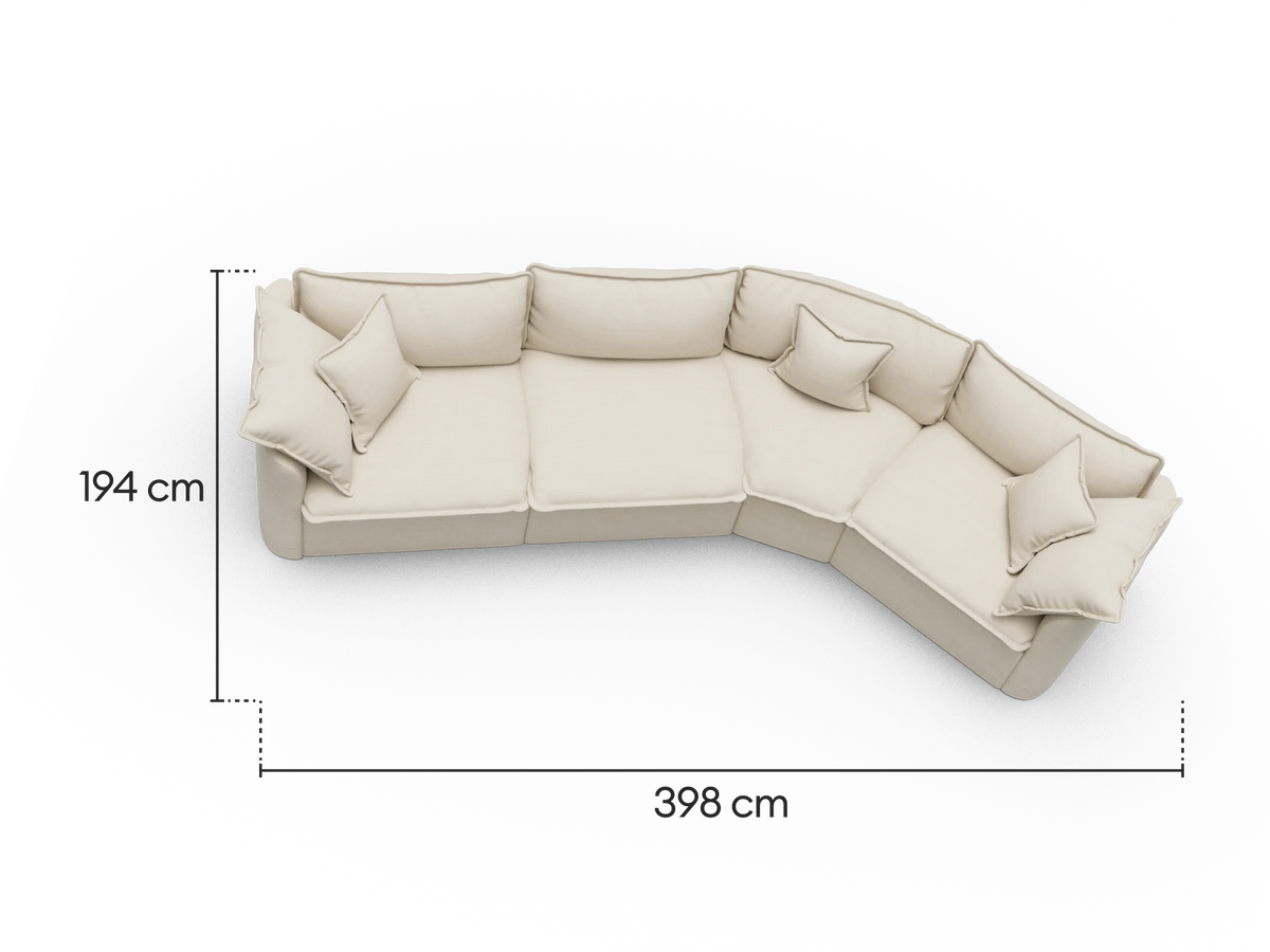 Tamarama Modular Sofa - 4 Sections / Extra Wide / Winter Cream