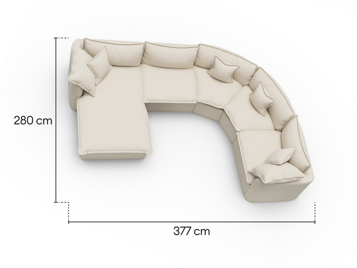Tamarama Modular Sofa - 5 Sections with Chaise / Extra Wide / Winter Cream