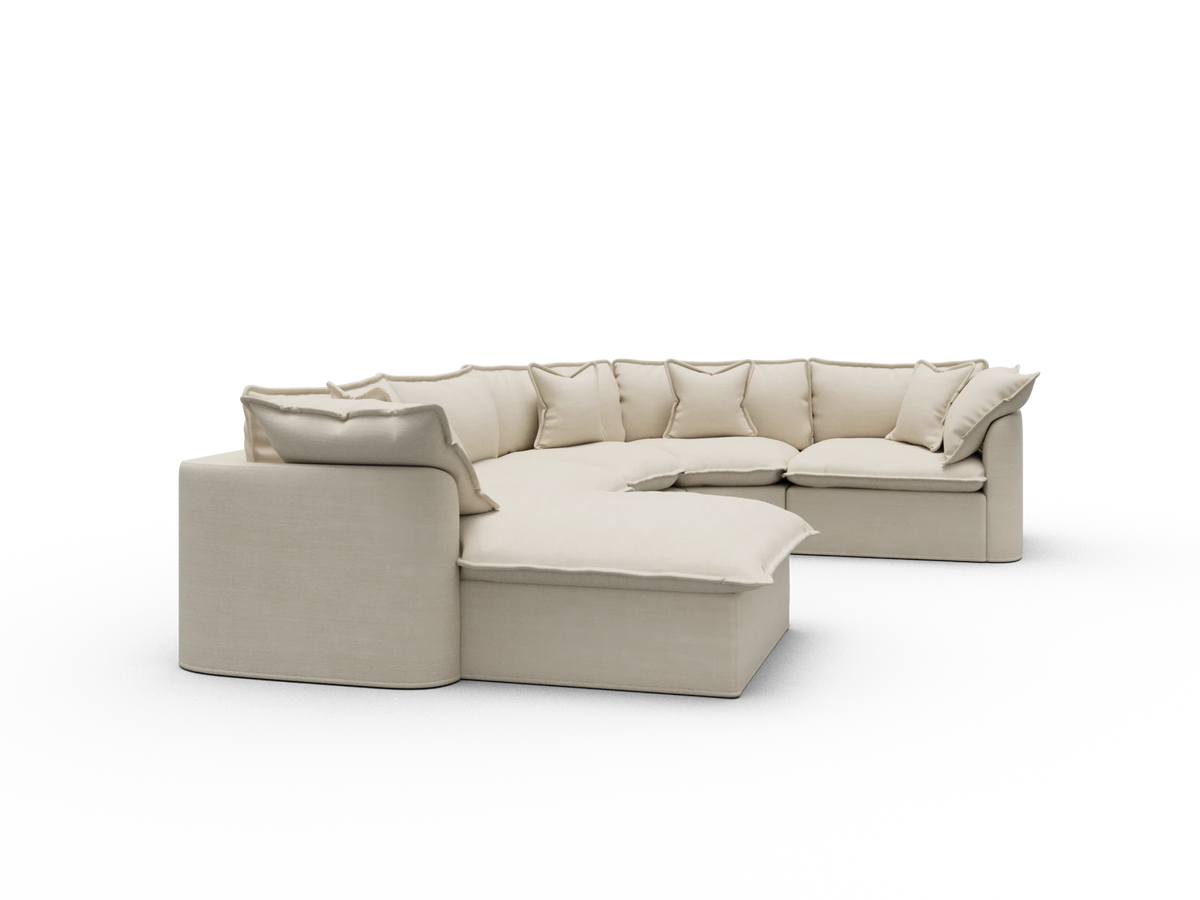 Tamarama Modular Sofa - 5 Sections with Chaise / Extra Wide / Winter Cream