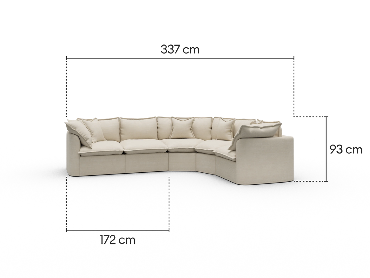 Tamarama Modular Sofa - 5 Sections / Regular / Winter Cream