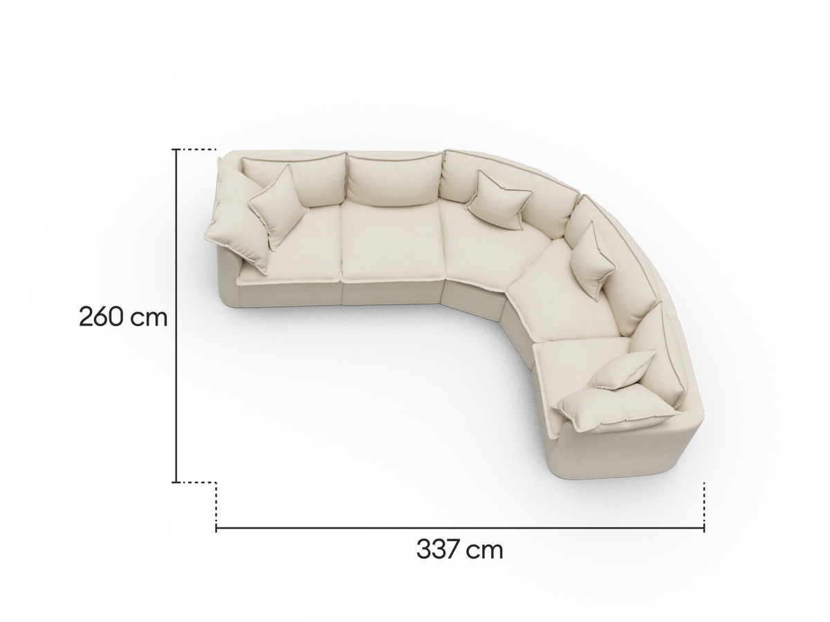 Tamarama Modular Sofa - 5 Sections / Regular / Winter Cream
