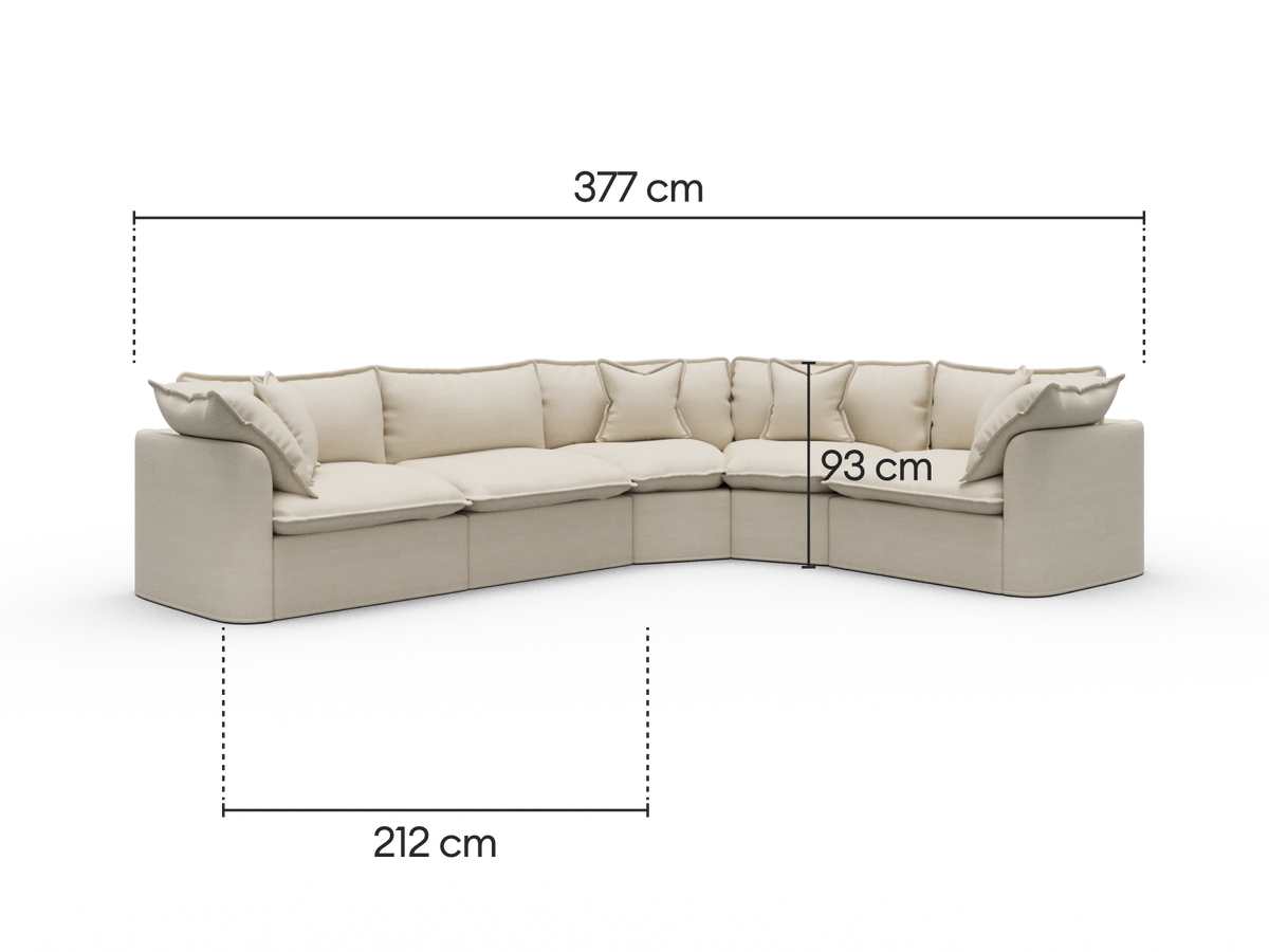 Tamarama Modular Sofa - 5 Sections / Extra Wide / Winter Cream
