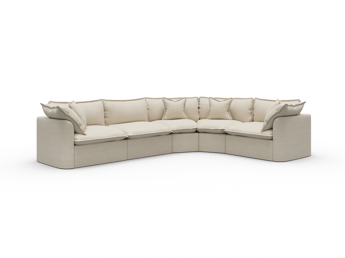 Tamarama Modular Sofa - 5 Sections / Extra Wide / Winter Cream