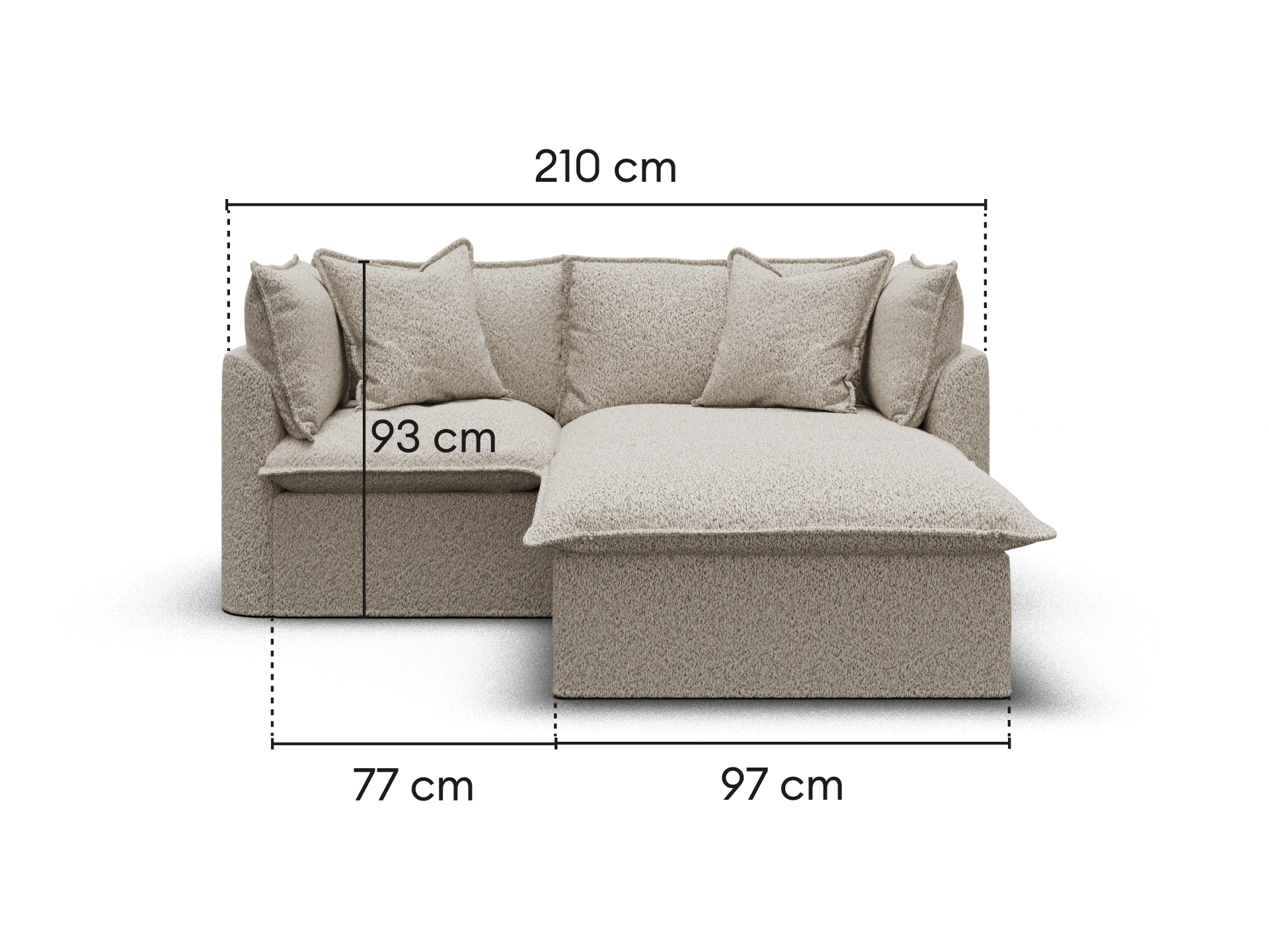 Tamarama Modular Sofa - Regular / 2 Sections / Aussie Latte (Luxe)