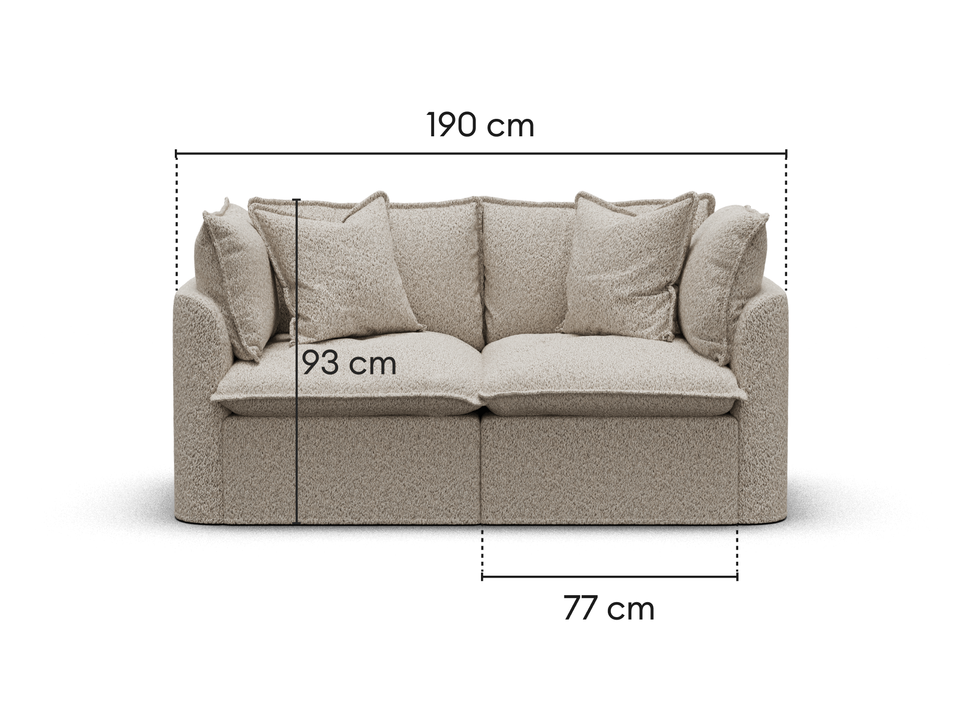 Tamarama Modular Sofa - Regular / 2 Sections / Aussie Latte (Luxe)