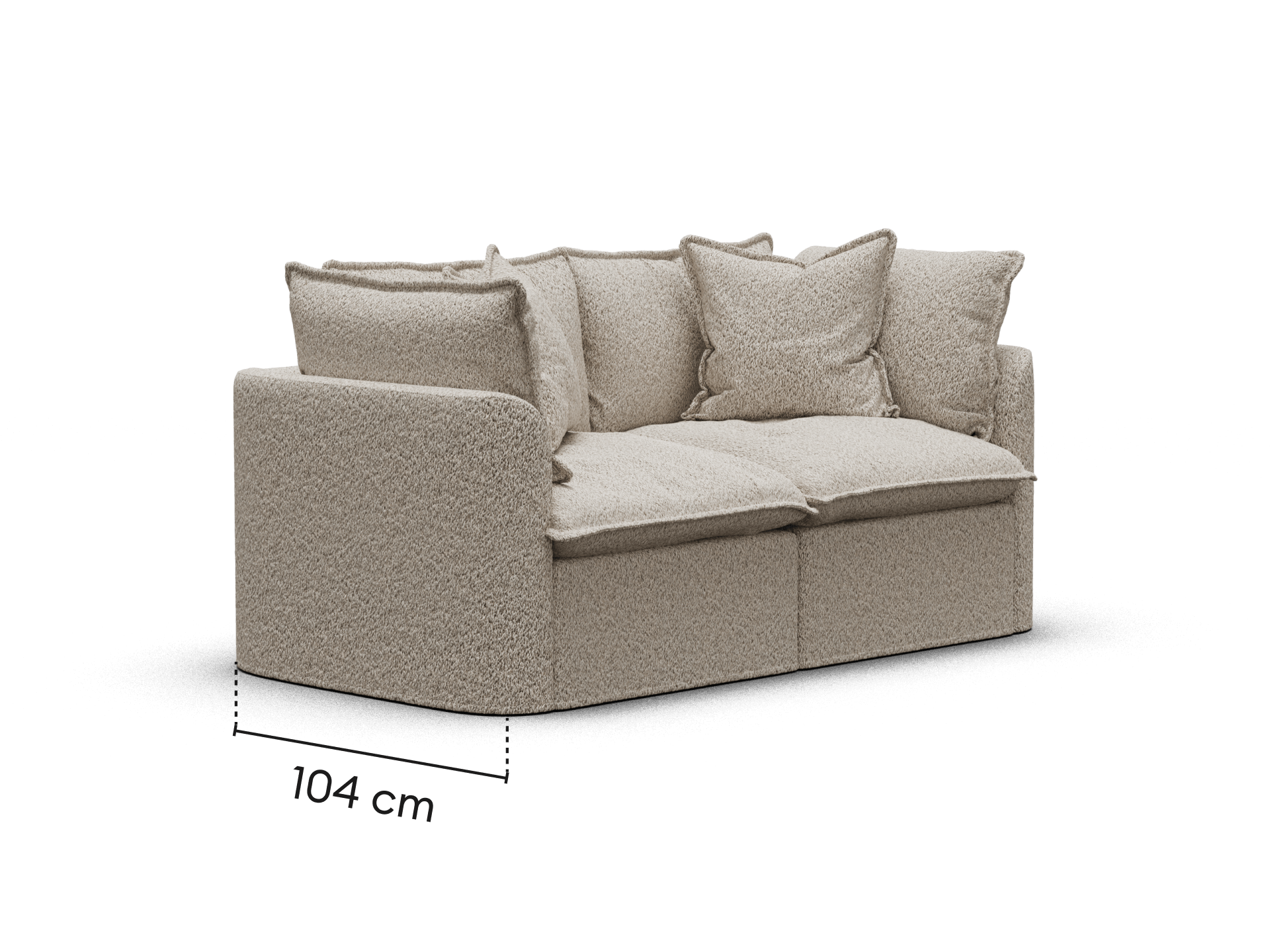 Tamarama Modular Sofa - Regular / 2 Sections / Aussie Latte (Luxe)