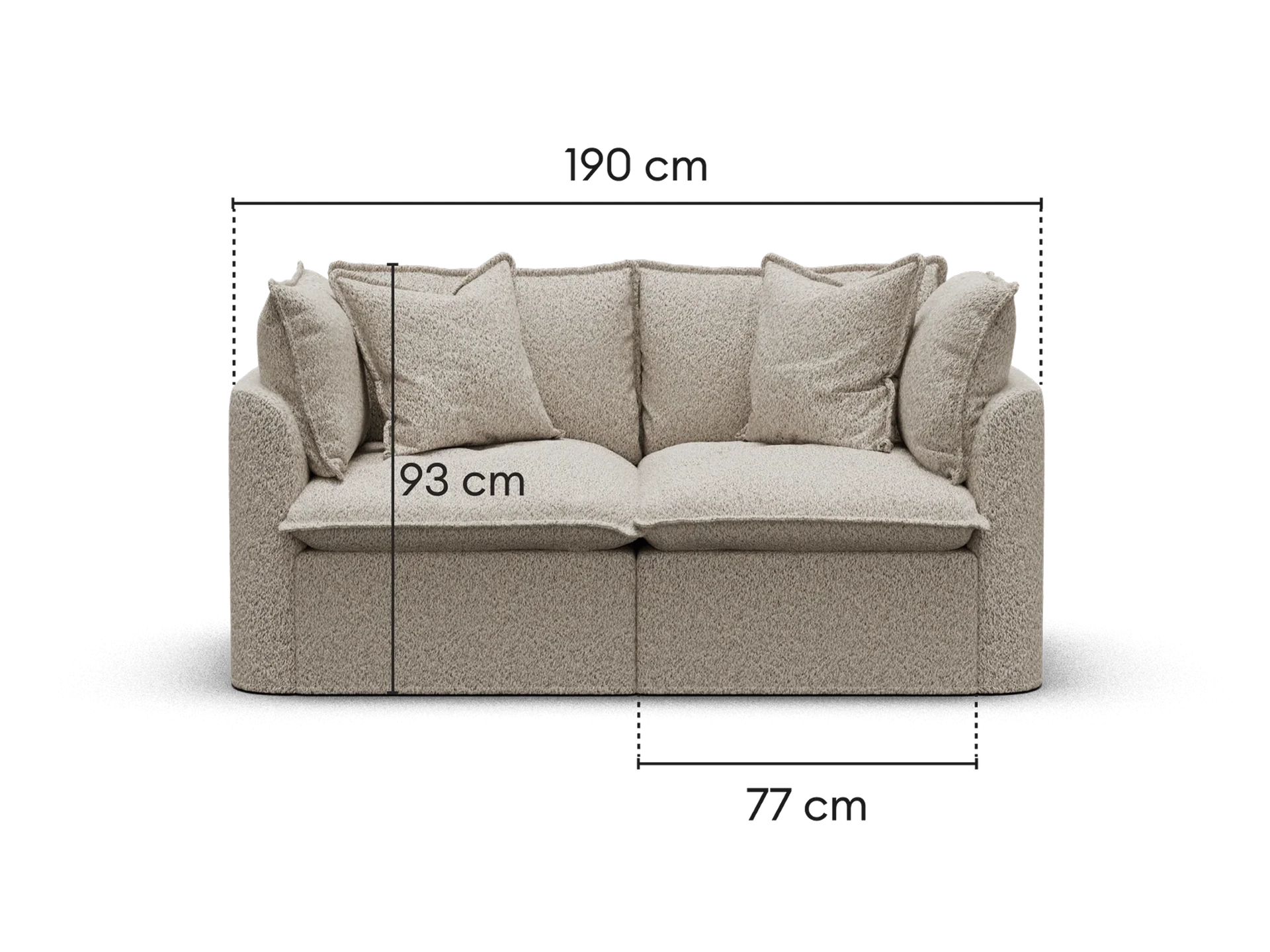 Tamarama Modular Sofa - 2 Sections / Regular / Aussie Latte (Luxe)
