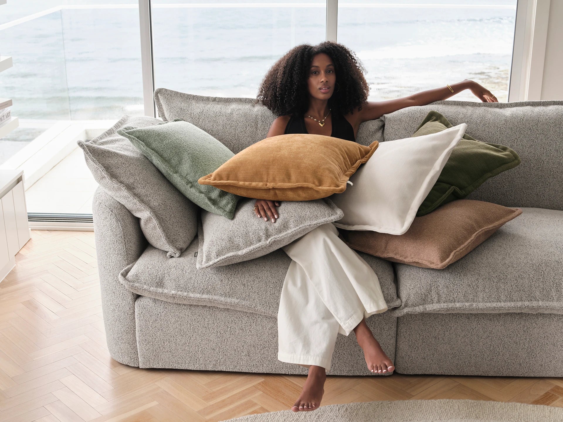 Tamarama Modular Sofa - Regular / 5 Sections / Aussie Latte (Luxe)