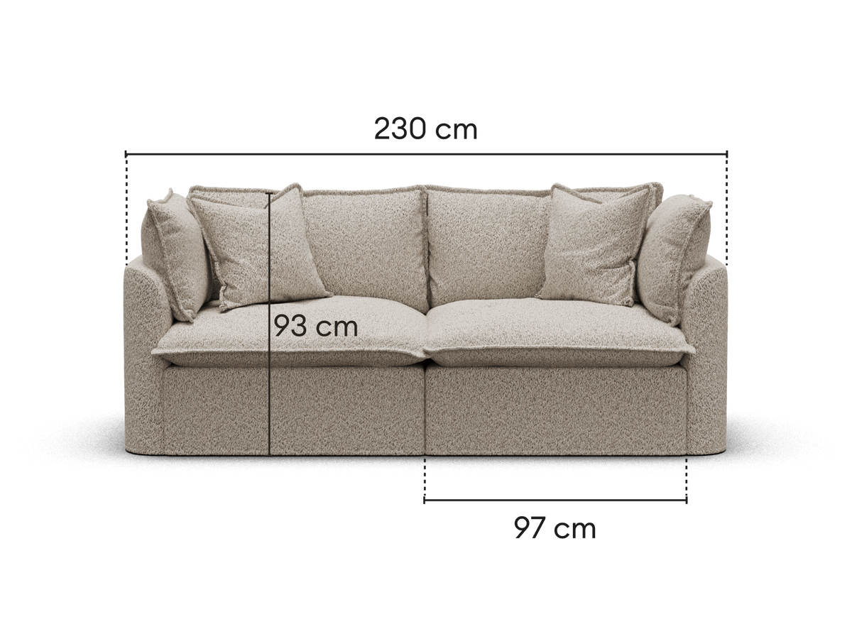 Tamarama Modular Sofa - 2 Sections / Extra Wide / Aussie Latte (Luxe)