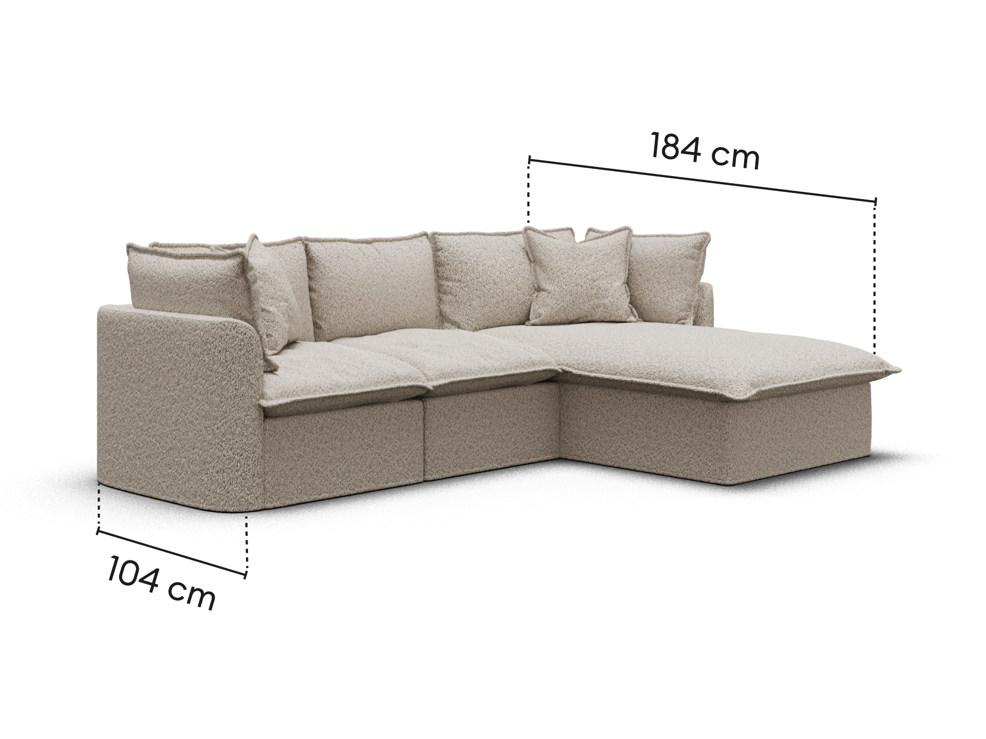 Tamarama Modular Sofa - Regular / 3 Sections / Aussie Latte (Luxe)