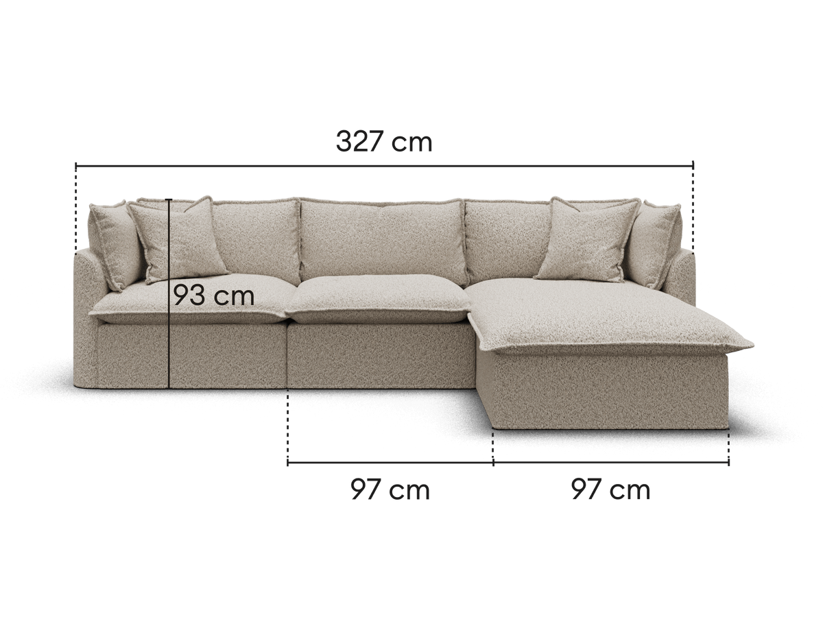 Tamarama Modular Sofa - 3 Sections / Extra Wide / Aussie Latte (Luxe)