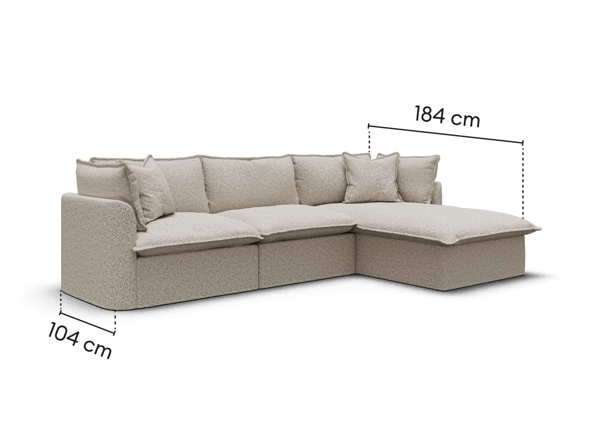 Tamarama Modular Sofa - 3 Sections / Extra Wide / Aussie Latte (Luxe)