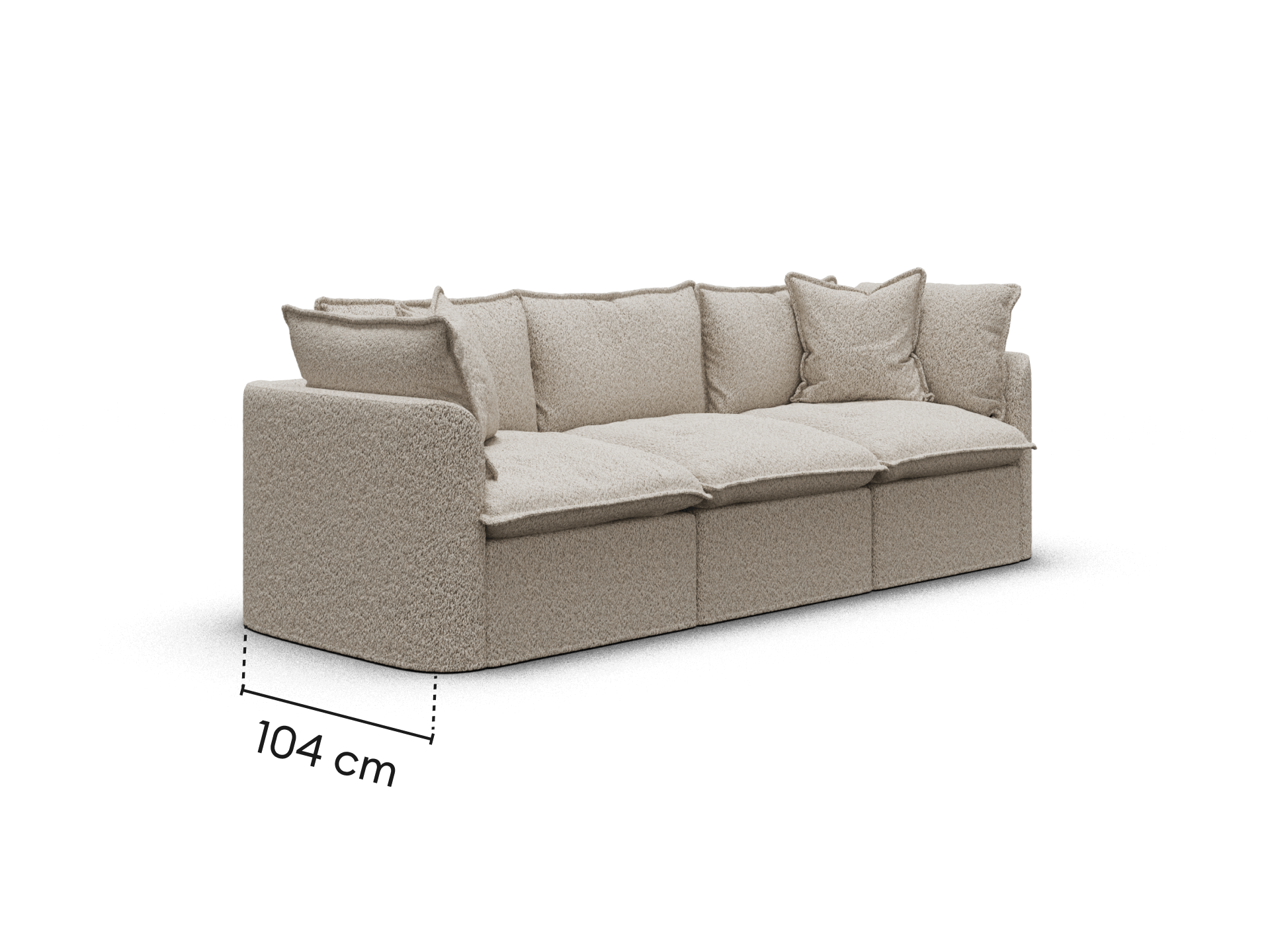 Tamarama Modular Sofa - 3 Sections / Regular / Aussie Latte (Luxe)