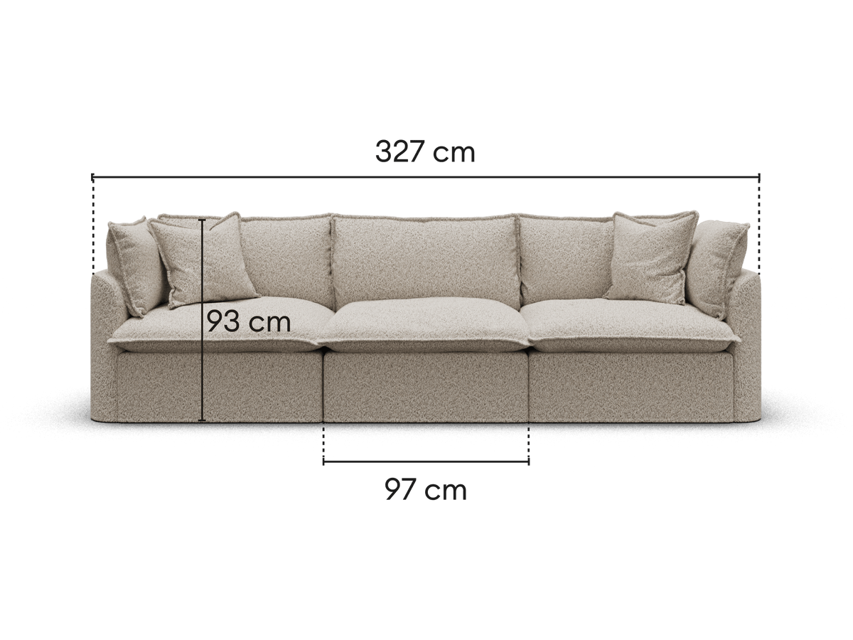 Tamarama Modular Sofa - 3 Sections / Extra Wide / Aussie Latte (Luxe)