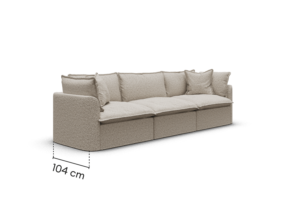 Tamarama Modular Sofa - 3 Sections / Extra Wide / Aussie Latte (Luxe)