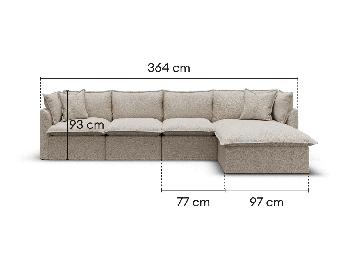 Tamarama Modular Sofa - 4 Sections / Regular / Aussie Latte (Luxe)