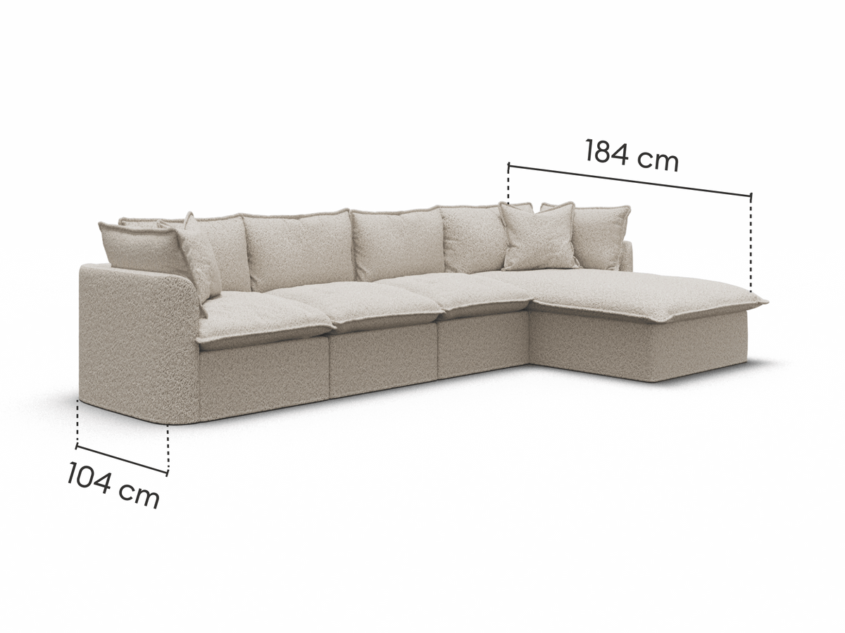 Tamarama Modular Sofa - 4 Sections / Regular / Aussie Latte (Luxe)