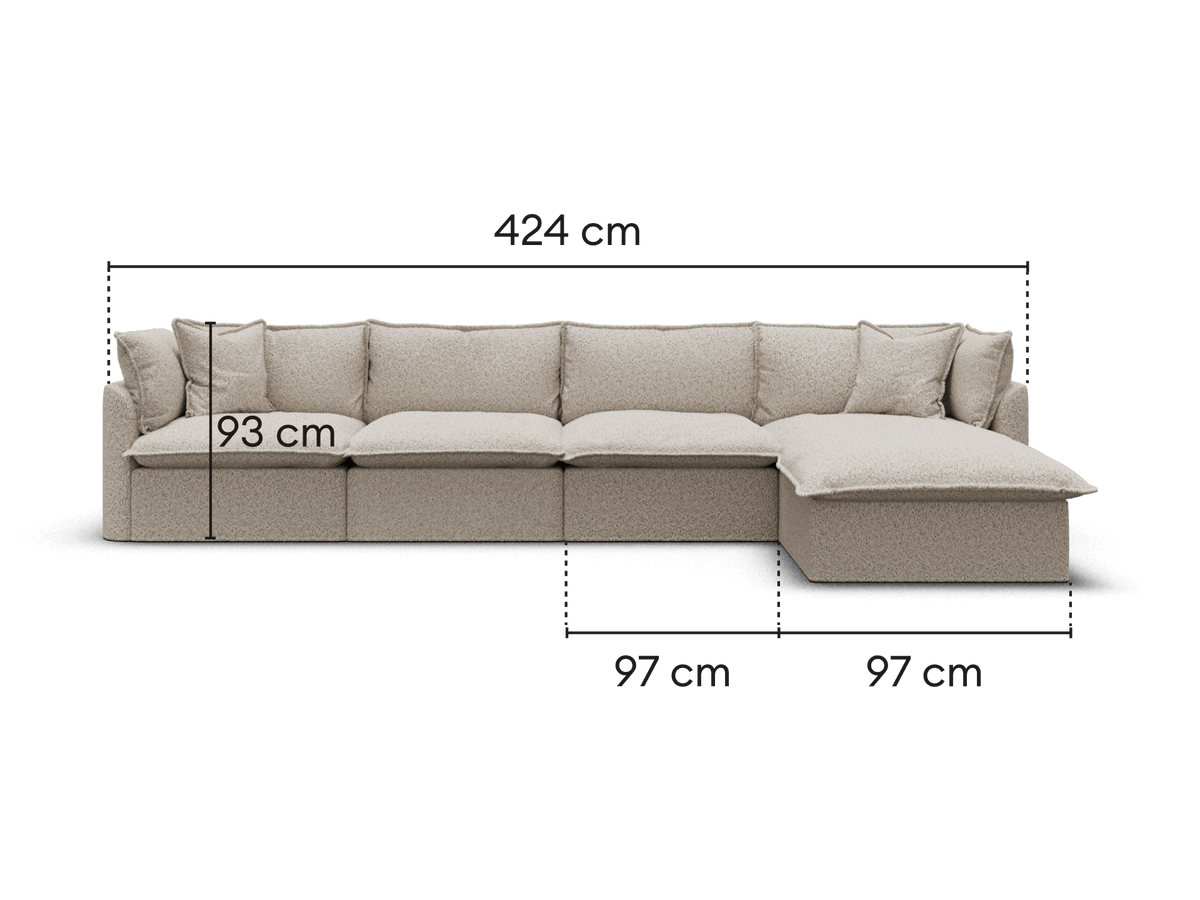 Tamarama Modular Sofa - 4 Sections / Extra Wide / Aussie Latte (Luxe)