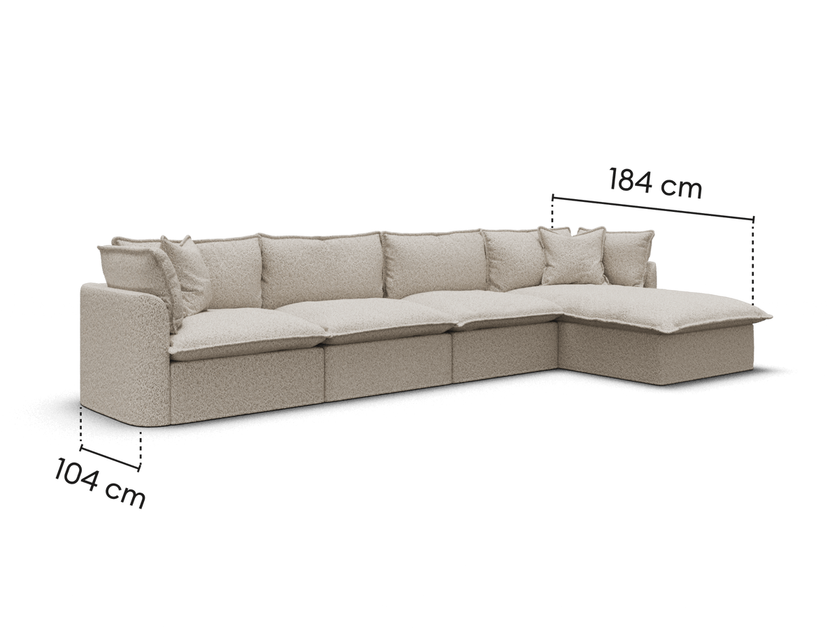 Tamarama Modular Sofa - 4 Sections / Extra Wide / Aussie Latte (Luxe)