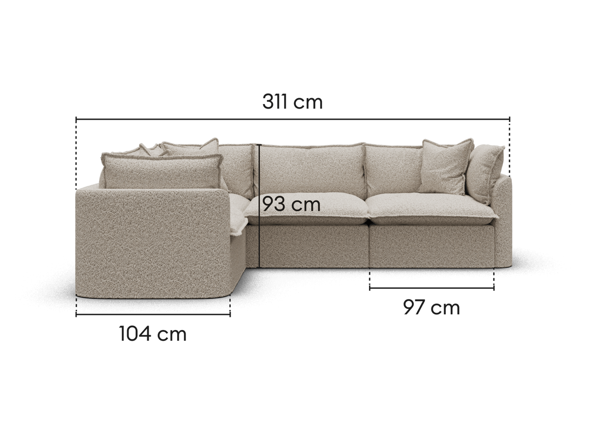 Tamarama Modular Sofa - 4 Sections / Extra Wide / Aussie Latte (Luxe)