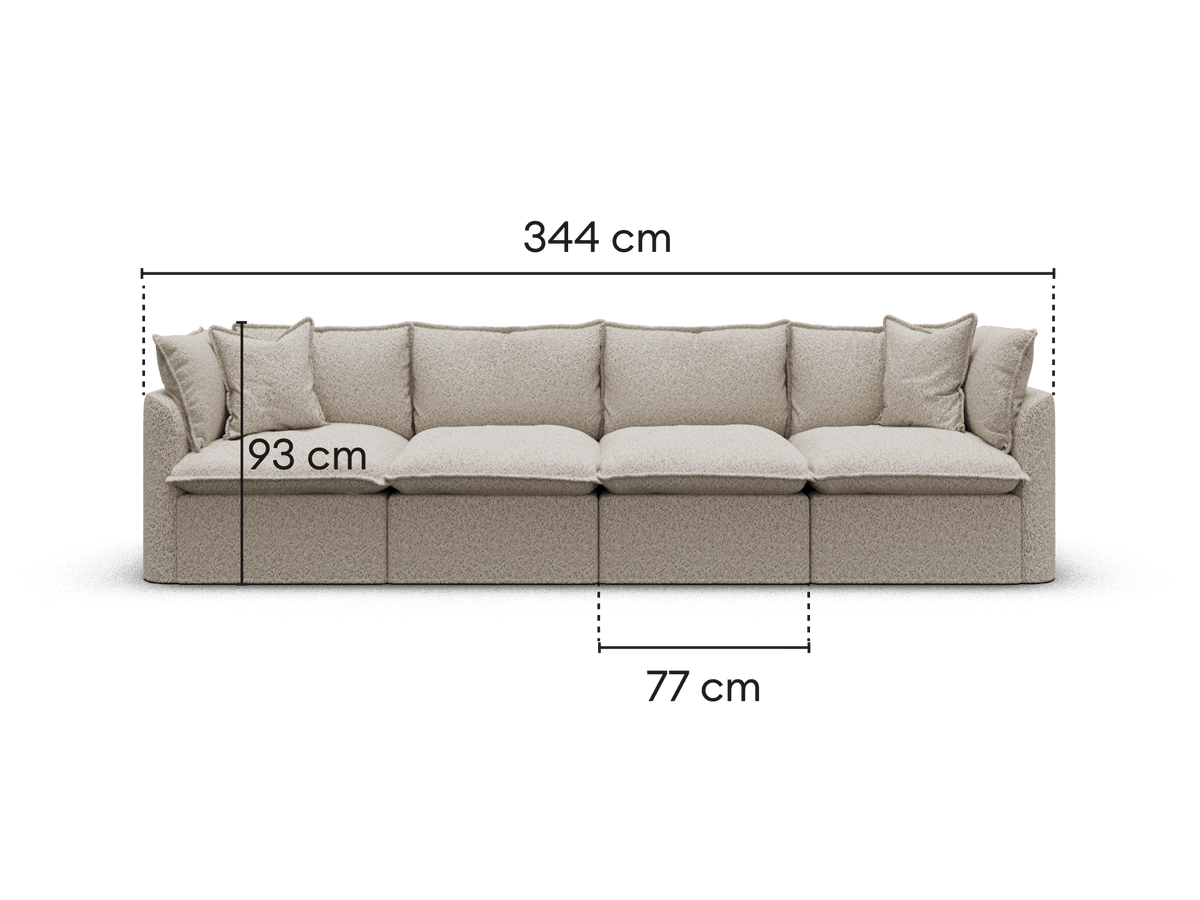 Tamarama Modular Sofa - 4 Sections / Regular / Aussie Latte (Luxe)