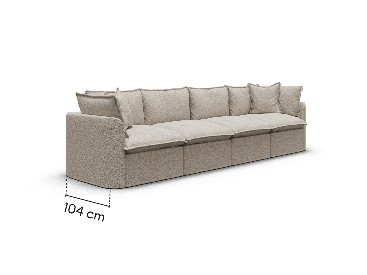 Tamarama Modular Sofa - 4 Sections / Regular / Aussie Latte (Luxe)