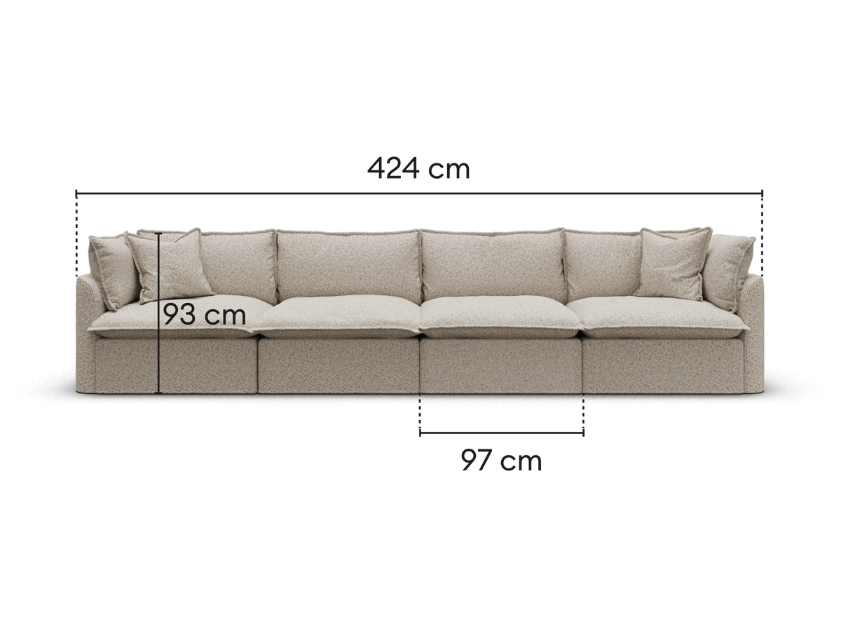 Tamarama Modular Sofa - 4 Sections / Extra Wide / Aussie Latte (Luxe)