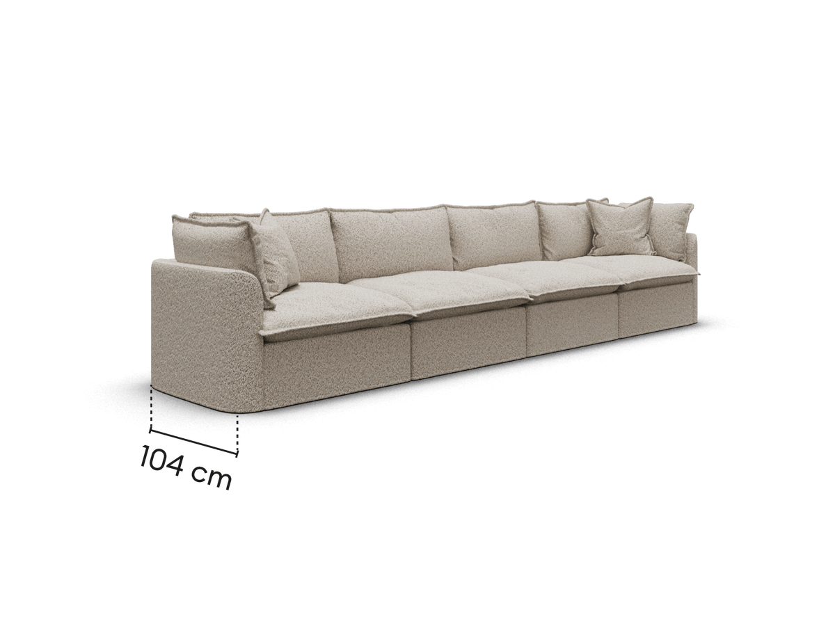Tamarama Modular Sofa - 4 Sections / Extra Wide / Aussie Latte (Luxe)